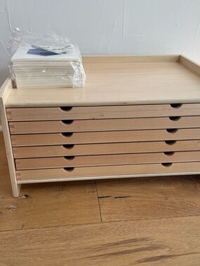 Adena Montessori Geometric Cabinet Blue Insets